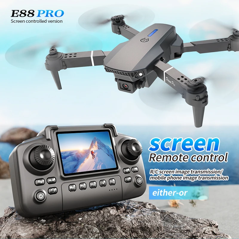 전문 E88 프로 드론 스크린 8K HD 카메라 WiF - Rc Helicopter Electric 리뷰 및 가격